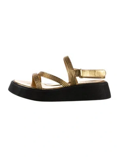 Pre-owned Schutz Leather Sandals In Gold