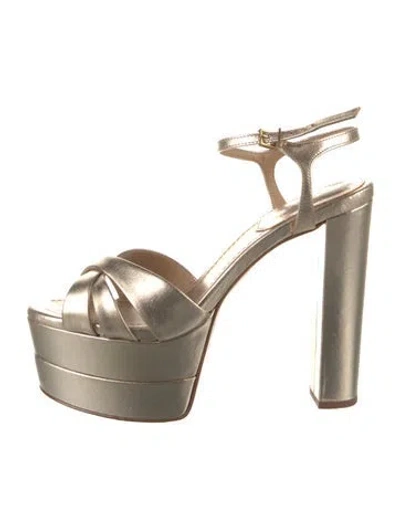 Pre-owned Schutz Leather Sandals In Gold/metallic