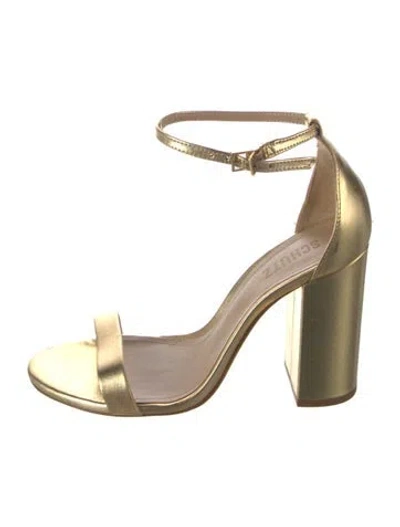 Pre-owned Schutz Leather Sandals In Gold/metallic