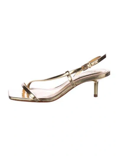 Pre-owned Schutz Leather Sandals In Gold/metallic