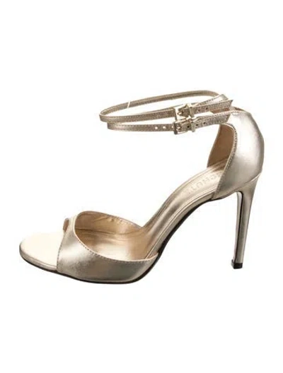 Pre-owned Schutz Leather Sandals In Metallic/neutrals