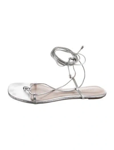 Pre-owned Schutz Leather Sandals In Metallic/silver