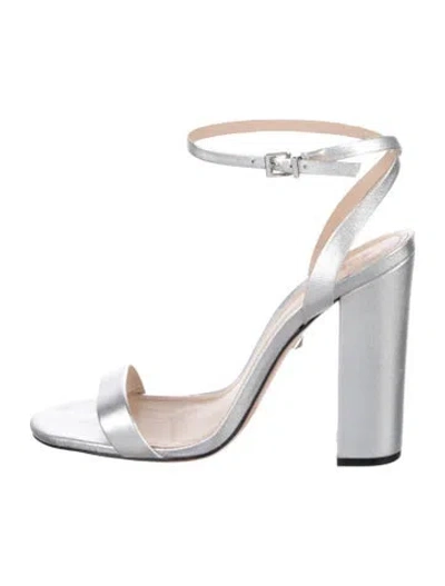 Pre-owned Schutz Leather Sandals In Metallic/silver