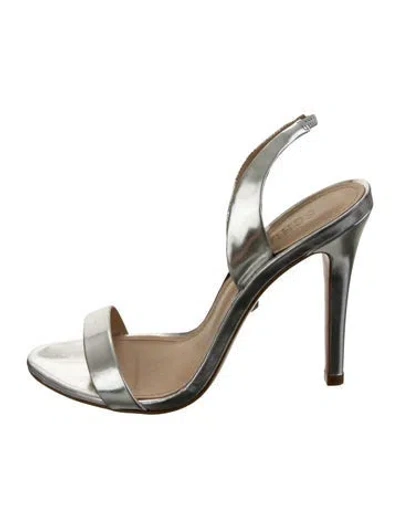 Pre-owned Schutz Leather Sandals In Metallic/silver