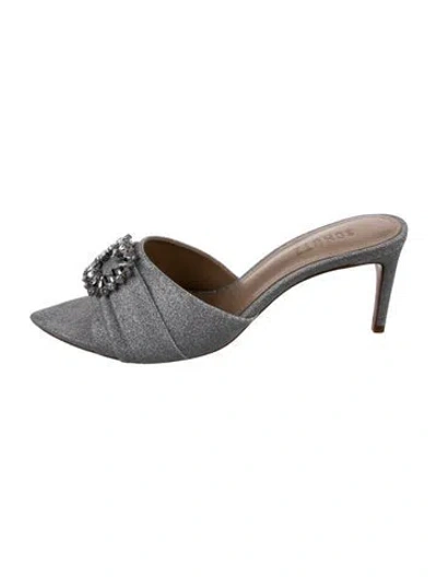 Pre-owned Schutz Leather Sandals In Metallic/silver