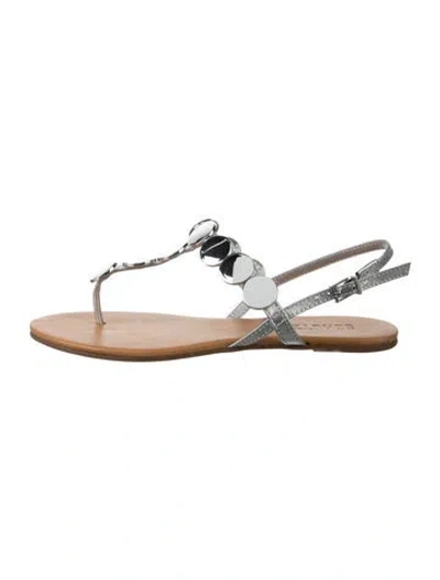 Pre-owned Schutz Leather Sandals In Metallic/silver