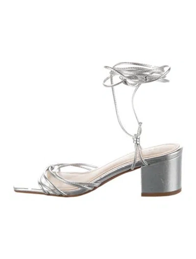 Pre-owned Schutz Leather Sandals In Metallic/silver