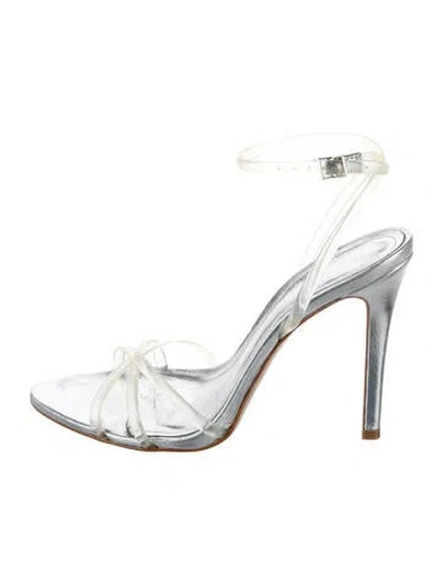 Pre-owned Schutz Leather Sandals In Metallic/silver