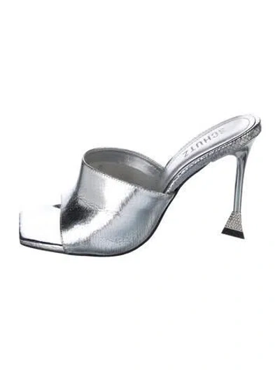 Pre-owned Schutz Leather Sandals In Silver
