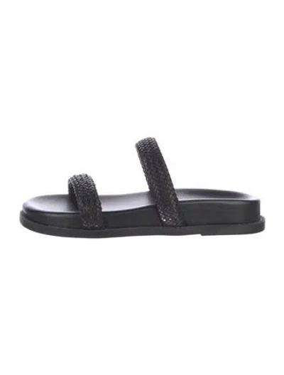 Pre-owned Schutz Leather Slides In Black