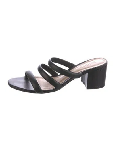 Pre-owned Schutz Leather Slides In Black