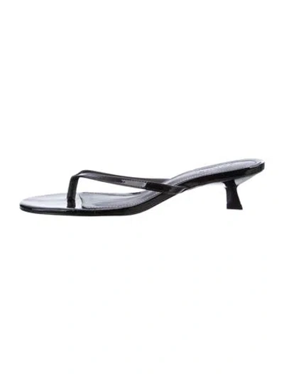 Pre-owned Schutz Leather Slides In Black