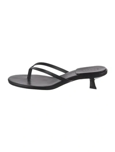 Pre-owned Schutz Leather Slides In Black