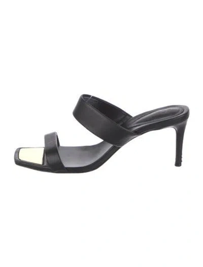 Pre-owned Schutz Leather Slides In Black