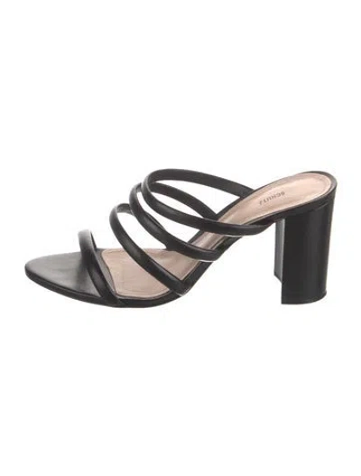 Pre-owned Schutz Leather Slides In Black