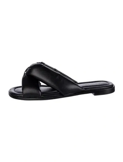 Pre-owned Schutz Leather Slides In Black