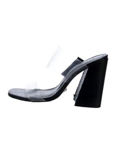 Pre-owned Schutz Leather Slides In Black