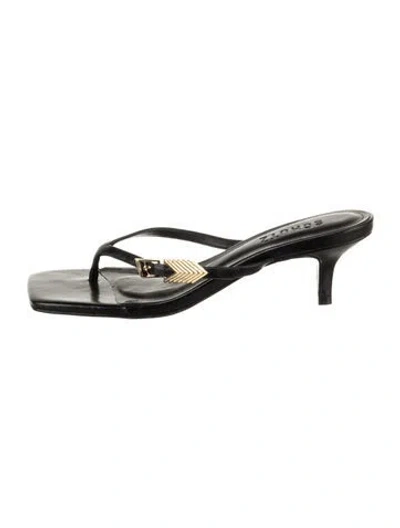 Pre-owned Schutz Leather Slides In Black