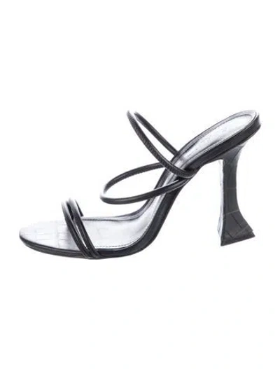 Pre-owned Schutz Leather Slides In Black