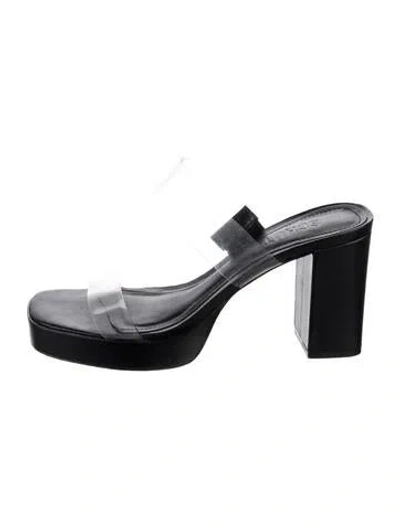 Pre-owned Schutz Leather Slides In Black