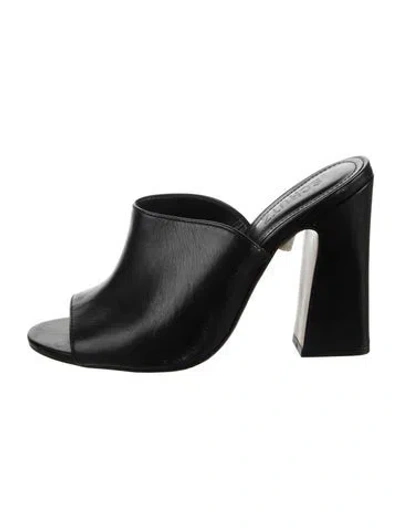 Pre-owned Schutz Leather Slides In Black