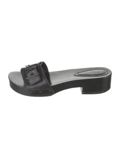 Pre-owned Schutz Leather Slides In Black