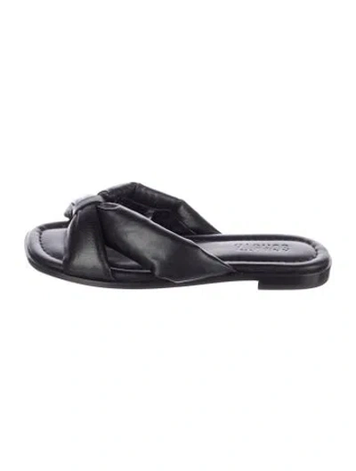 Pre-owned Schutz Leather Slides In Black