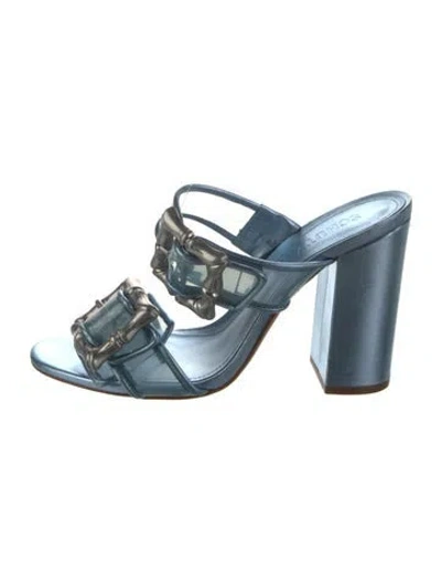 Pre-owned Schutz Leather Slides In Blue