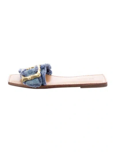 Pre-owned Schutz Leather Slides In Blue