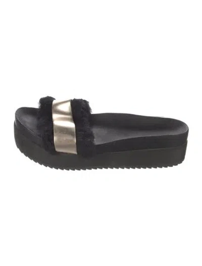 Pre-owned Schutz Leather Slides In Blue