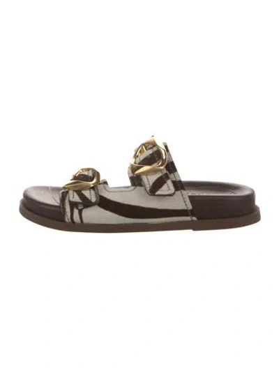 Pre-owned Schutz Leather Slides In Brown