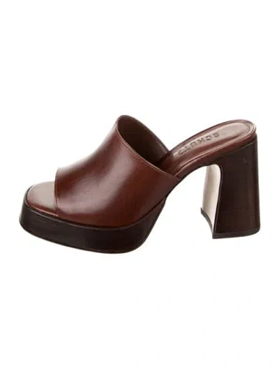 Pre-owned Schutz Leather Slides In Brown