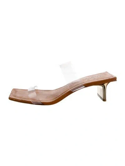 Pre-owned Schutz Leather Slides In Clear/neutrals
