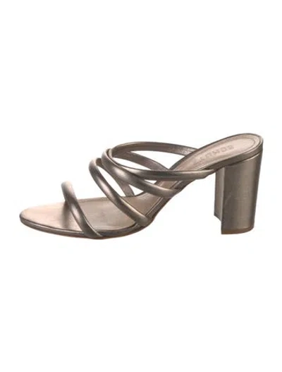 Pre-owned Schutz Leather Slides In Gold