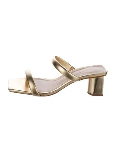 Pre-owned Schutz Leather Slides In Gold