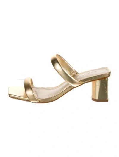 Pre-owned Schutz Leather Slides In Gold