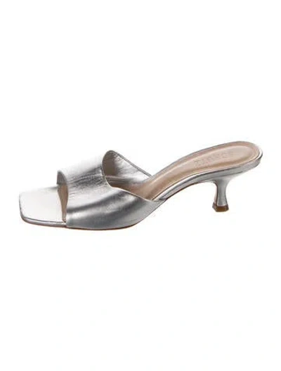Pre-owned Schutz Leather Slides In Gold/metallic
