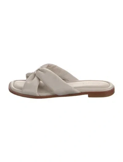 Pre-owned Schutz Leather Slides In Gray