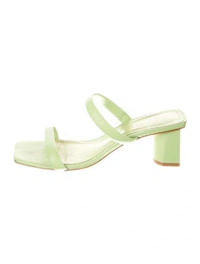 Pre-owned Schutz Leather Slides In Green
