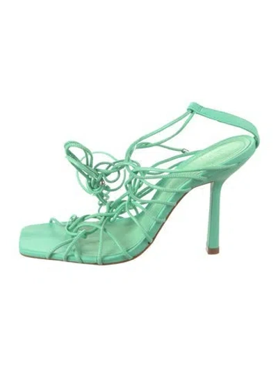 Pre-owned Schutz Leather Slides In Green