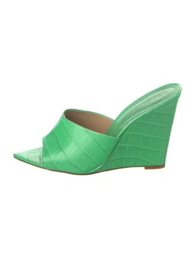 Pre-owned Schutz Leather Slides In Green