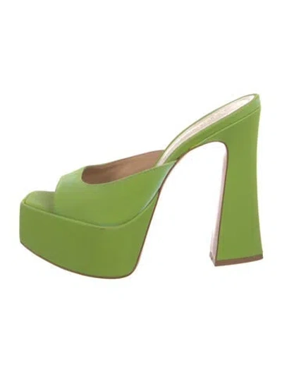 Pre-owned Schutz Leather Slides In Green