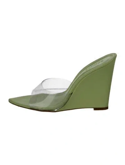 Pre-owned Schutz Leather Slides In Green