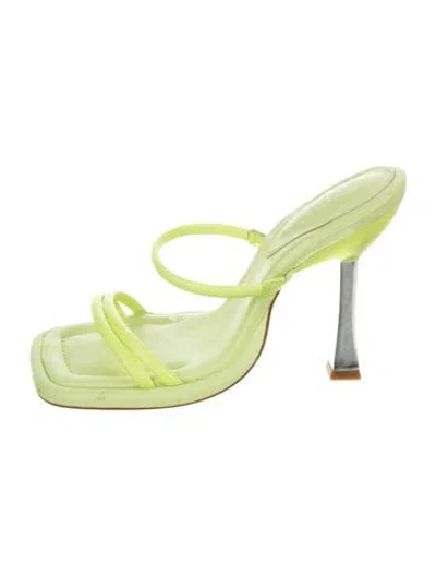 Pre-owned Schutz Leather Slides In Green