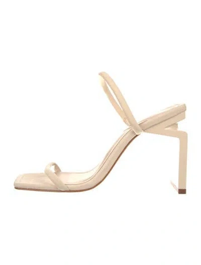 Pre-owned Schutz Leather Slides In Neutral