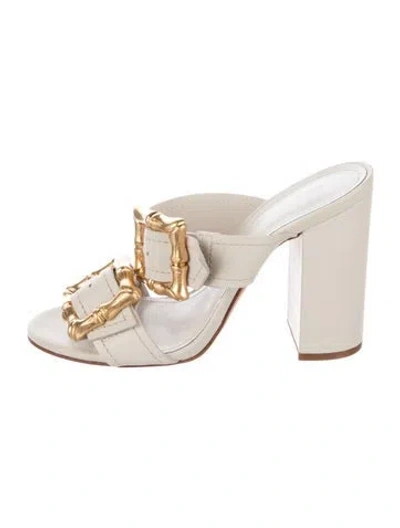 Pre-owned Schutz Leather Slides In Neutral