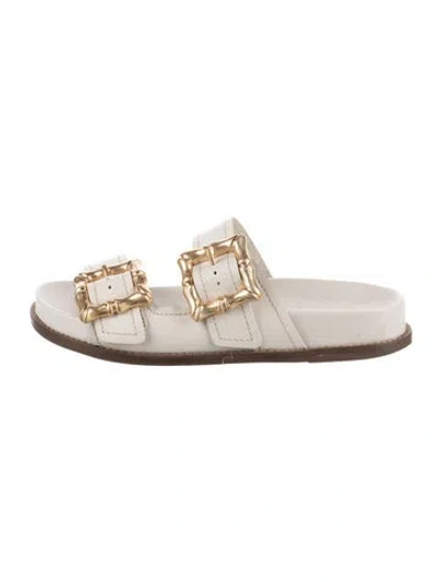 Pre-owned Schutz Leather Slides In Neutral