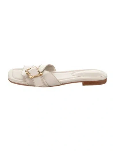 Pre-owned Schutz Leather Slides In Neutrals