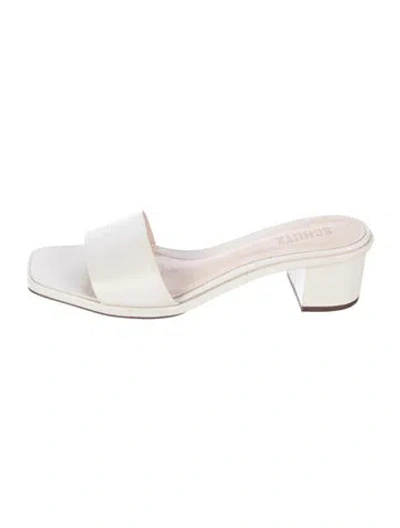 Pre-owned Schutz Leather Slides In Neutrals