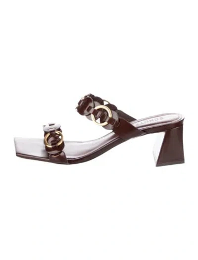 Pre-owned Schutz Leather Slides In Orange